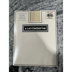 Liz Claiborne‎ Silky Sheer Pantyhose Control Top Hosiery Cream Long size long